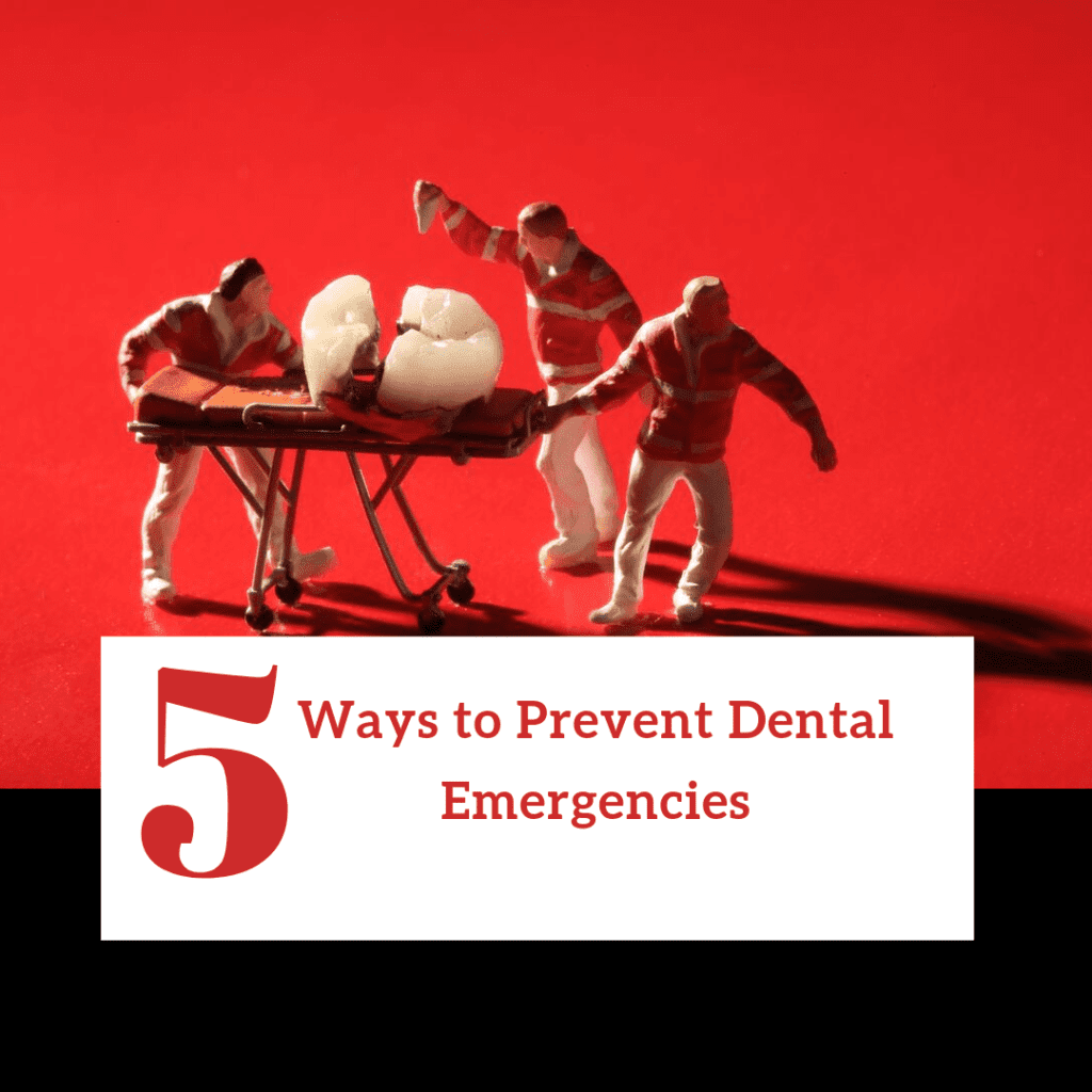 Title banner for "5 ways to prevent dental emergencies"